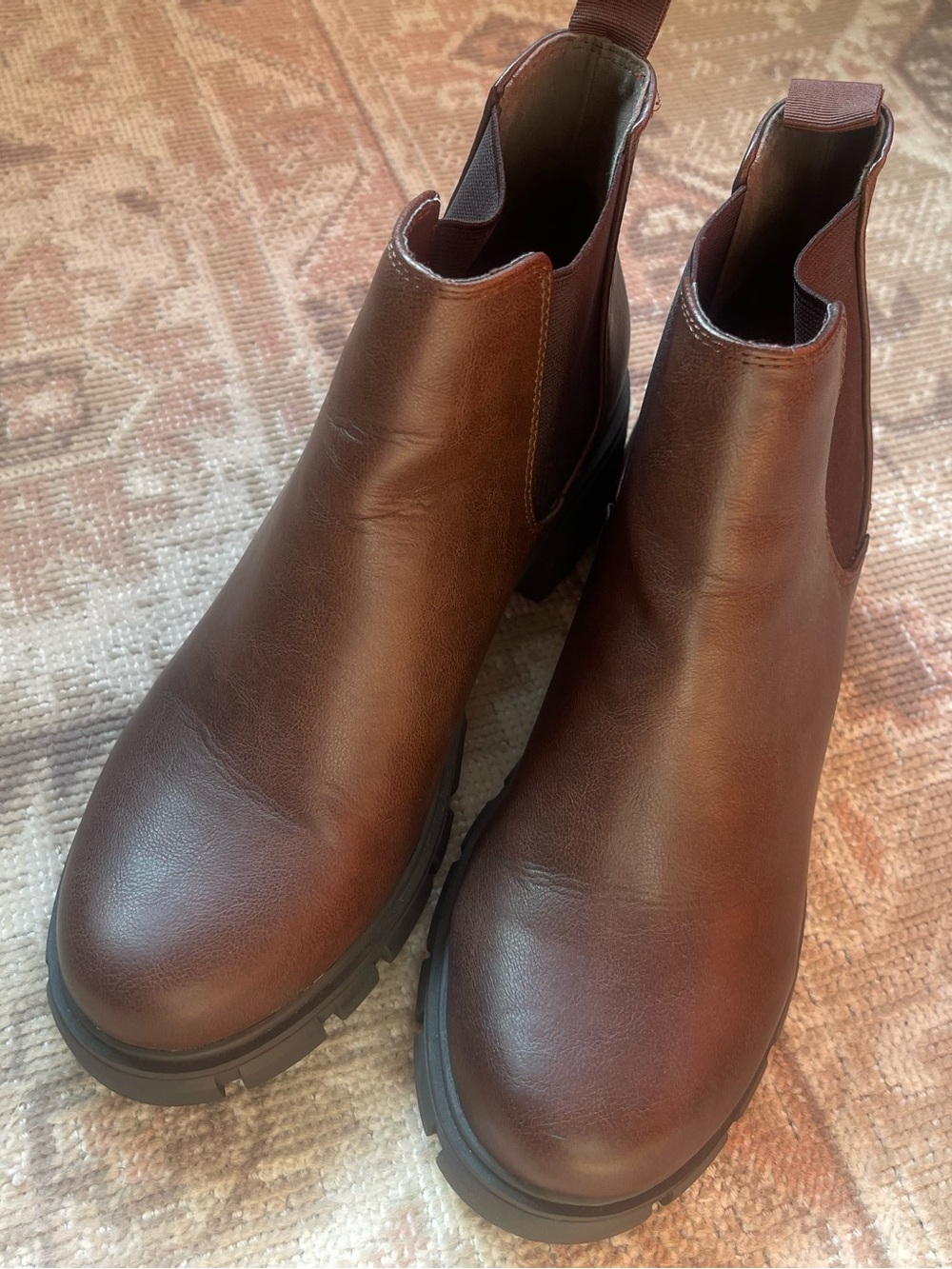 Soda Brown Leather Chelsea Ankle Boots